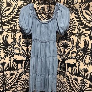 Blue Puff Sleeve Dress